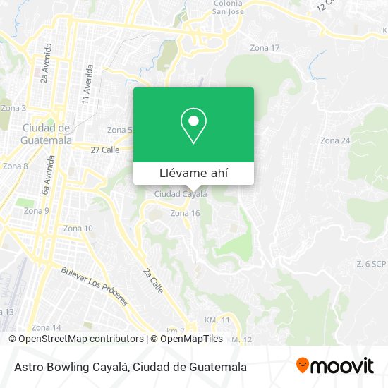 Mapa de Astro Bowling Cayalá