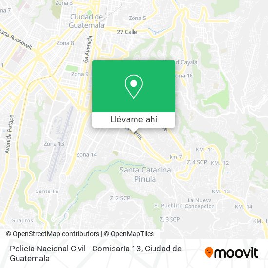 Mapa de Policía Nacional Civil - Comisaría 13