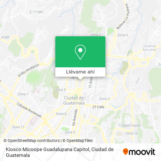 Mapa de Kiosco Micoope Guadalupana Capitol