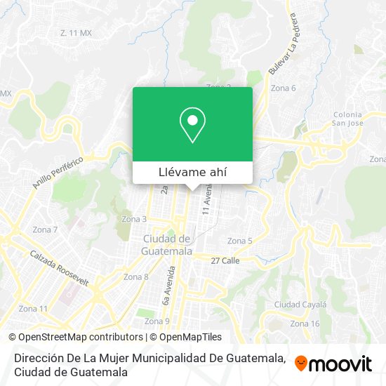 Mapa de Dirección De La Mujer Municipalidad De Guatemala