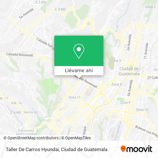 Mapa de Taller De Carros Hyundai