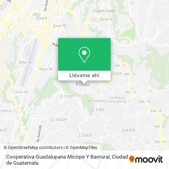 Mapa de Cooperativa Guadalupana Micope Y Banrural