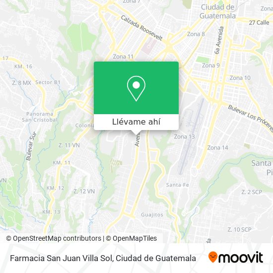 Mapa de Farmacia San Juan Villa Sol