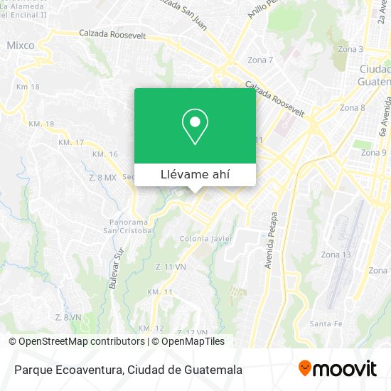 Mapa de Parque Ecoaventura