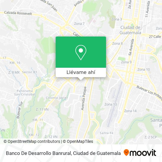 Mapa de Banco De Desarrollo Banrural