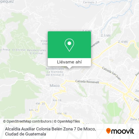Mapa de Alcaldía Auxiliar Colonia Belén Zona 7 De Mixco