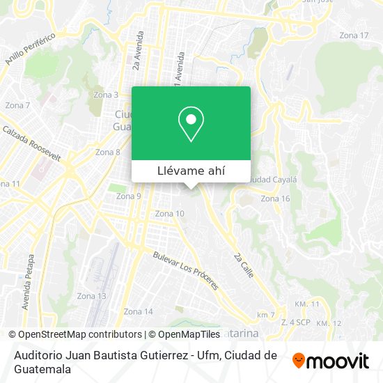 Mapa de Auditorio Juan Bautista Gutierrez - Ufm