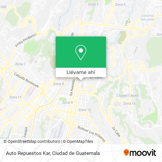 Mapa de Auto Repuestos Kar