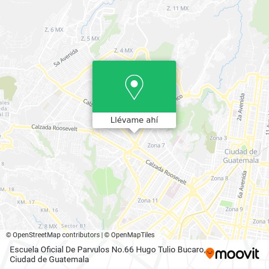 Mapa de Escuela Oficial De Parvulos No.66 Hugo Tulio Bucaro