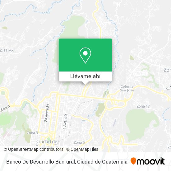 Mapa de Banco De Desarrollo Banrural