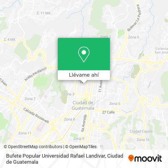 Mapa de Bufete Popular Universidad Rafael Landívar