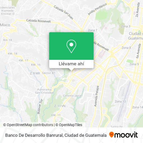 Mapa de Banco De Desarrollo Banrural