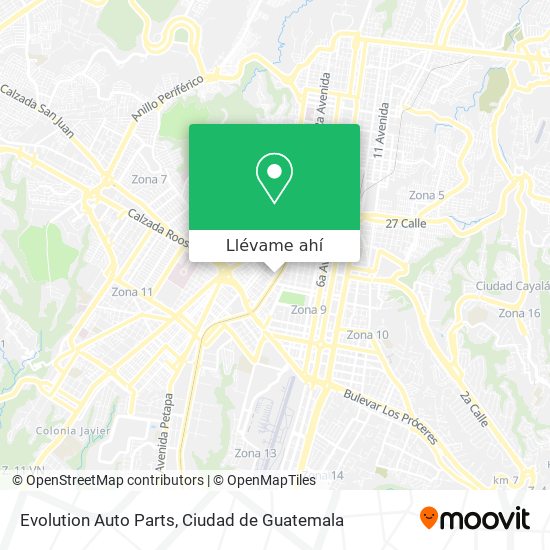 Mapa de Evolution Auto Parts