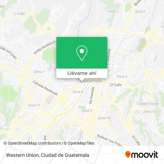 Mapa de Western Union
