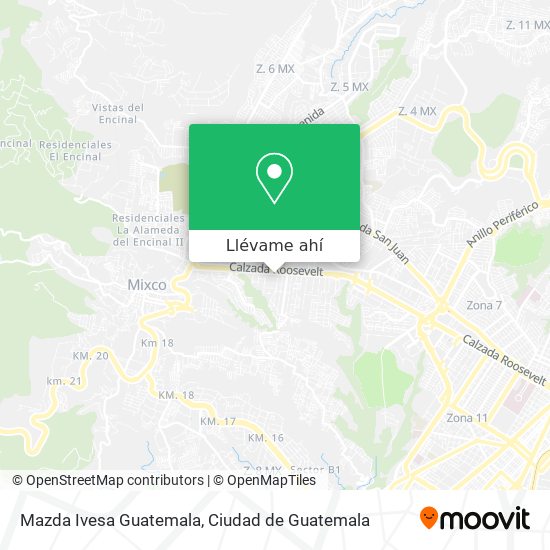 Mapa de Mazda Ivesa Guatemala