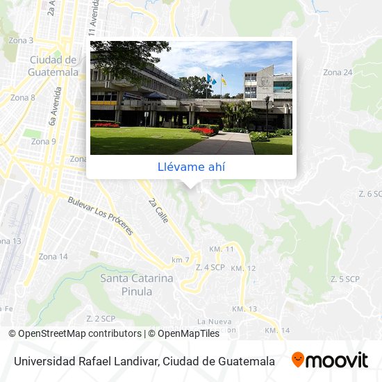 Mapa de Universidad Rafael Landivar