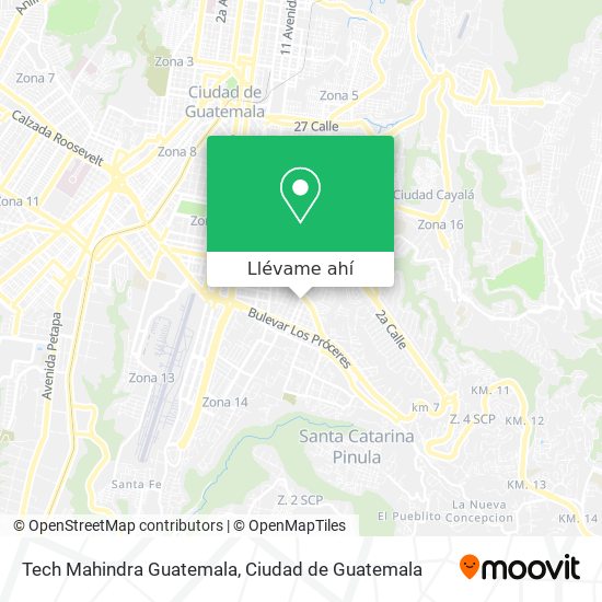 Mapa de Tech Mahindra Guatemala