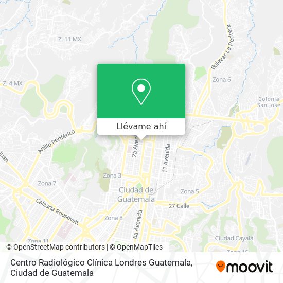 Mapa de Centro Radiológico Clínica Londres Guatemala