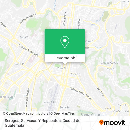 Mapa de Seregua, Servicios Y Repuestos