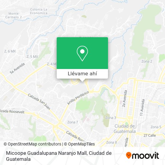 Mapa de Micoope Guadalupana Naranjo Mall