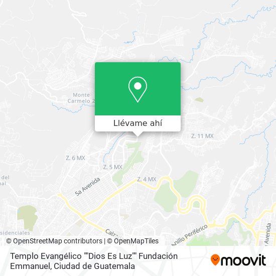 Mapa de Templo Evangélico ""Dios Es Luz"" Fundación Emmanuel