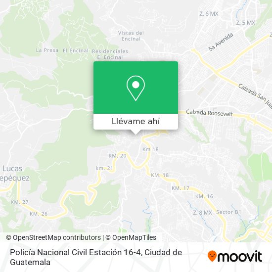 Mapa de Policía Nacional Civil Estación 16-4