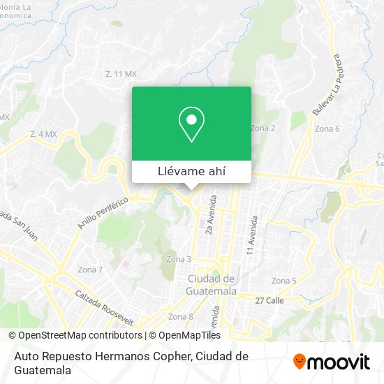 Mapa de Auto Repuesto Hermanos Copher