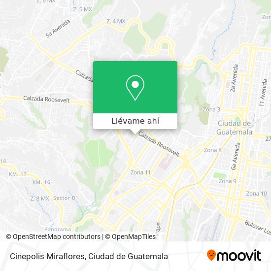 Mapa de Cinepolis Miraflores