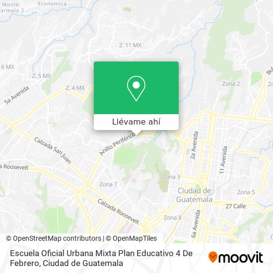 Mapa de Escuela Oficial Urbana Mixta Plan Educativo 4 De Febrero