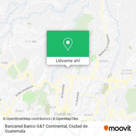 Mapa de Bancared Banco G&T Continental