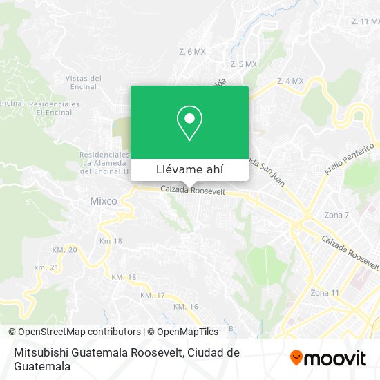 Mapa de Mitsubishi Guatemala Roosevelt