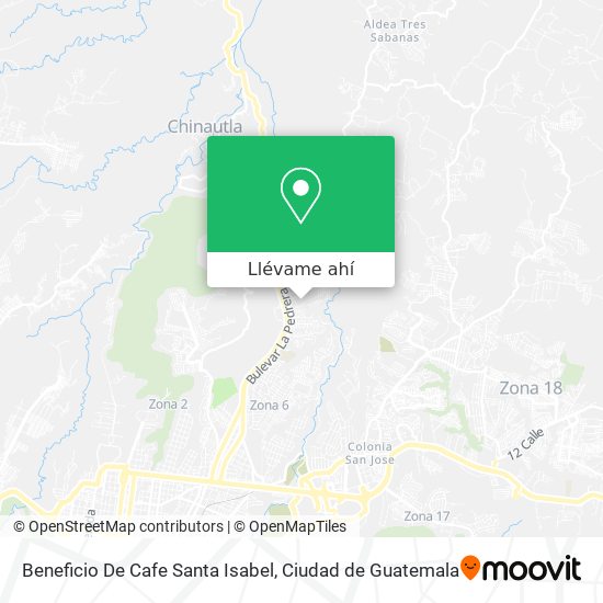 Mapa de Beneficio De Cafe Santa Isabel