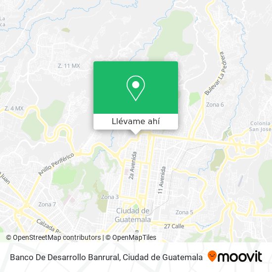 Mapa de Banco De Desarrollo Banrural