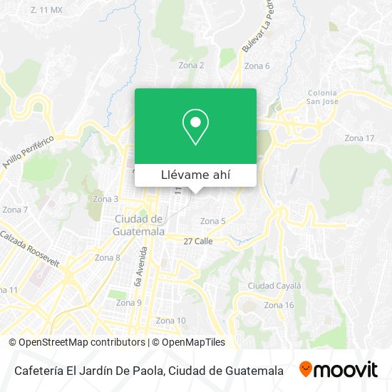 Mapa de Cafetería El Jardín De Paola