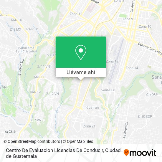 Mapa de Centro De Evaluacion Licencias De Conducir