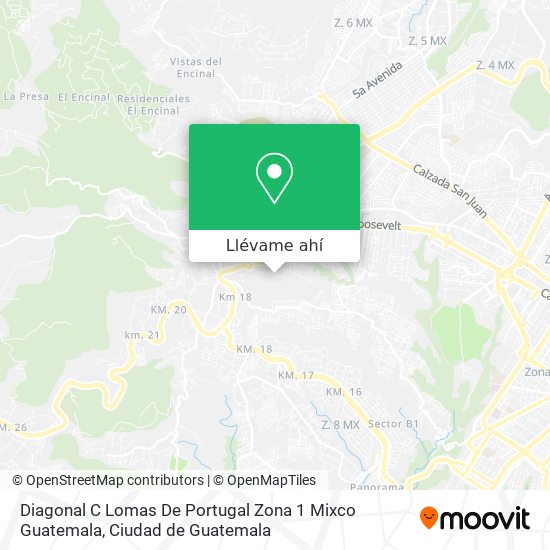 Mapa de Diagonal C Lomas De Portugal Zona 1 Mixco Guatemala