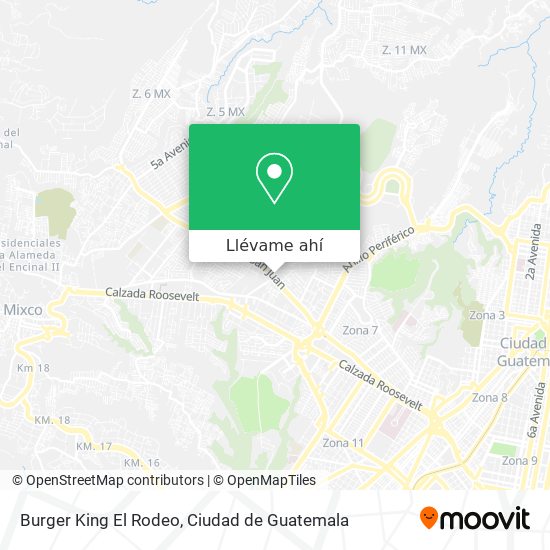 Mapa de Burger King El Rodeo