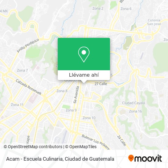 Mapa de Acam - Escuela Culinaria