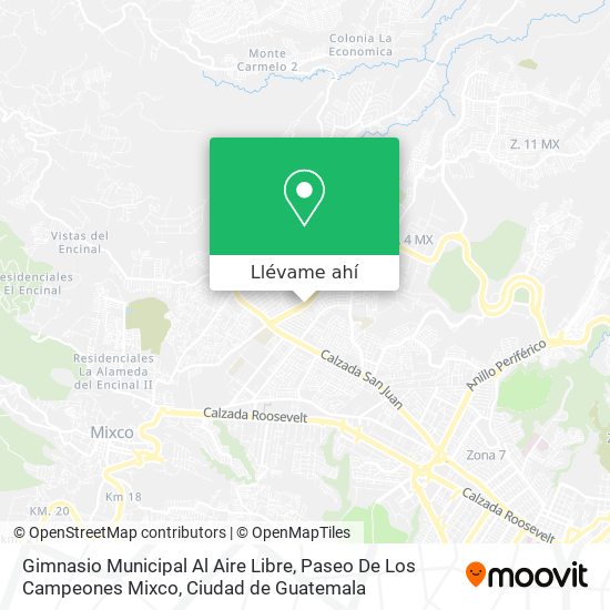 Mapa de Gimnasio Municipal Al Aire Libre, Paseo De Los Campeones Mixco