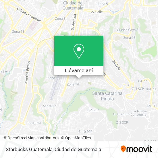 Mapa de Starbucks Guatemala