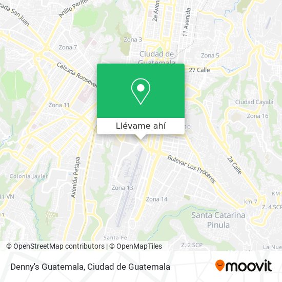 Mapa de Denny's Guatemala