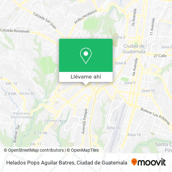 Mapa de Helados Pops Aguilar Batres