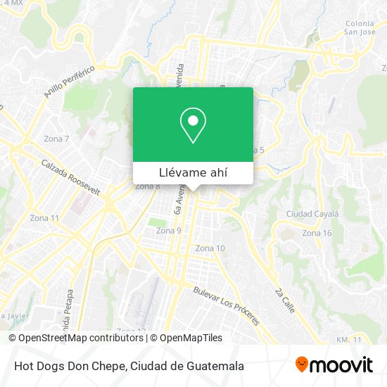 Mapa de Hot Dogs Don Chepe