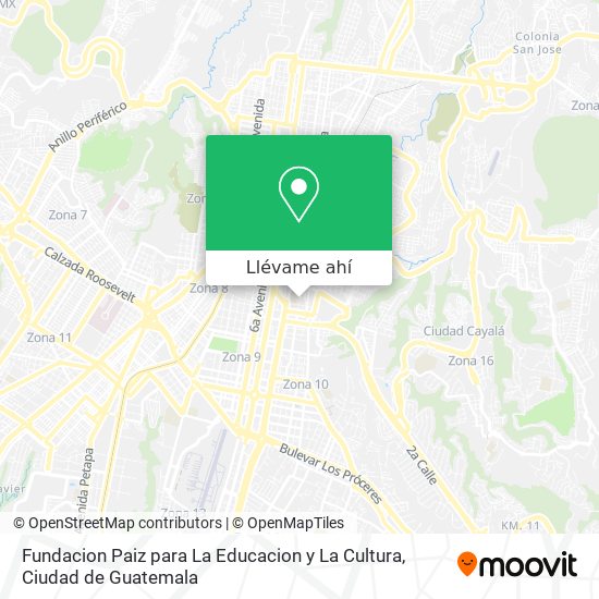 Mapa de Fundacion Paiz para La Educacion y La Cultura
