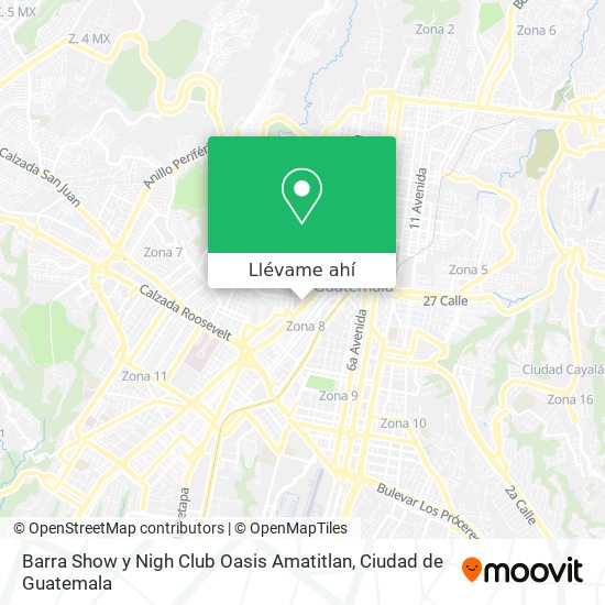 Mapa de Barra Show y Nigh Club Oasis Amatitlan