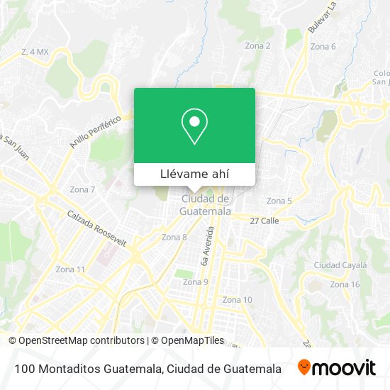 Mapa de 100 Montaditos Guatemala