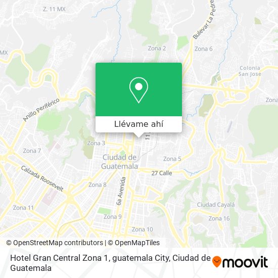 Mapa de Hotel Gran Central Zona 1, guatemala City