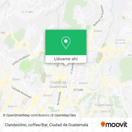 Mapa de Clandestino, coffee/Bar