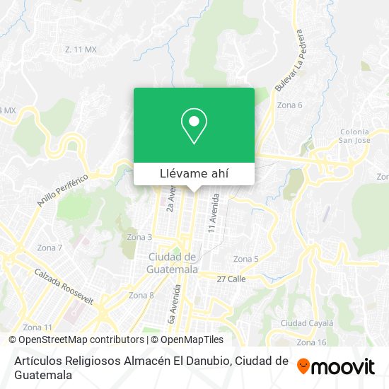 Mapa de Artículos Religiosos Almacén El Danubio