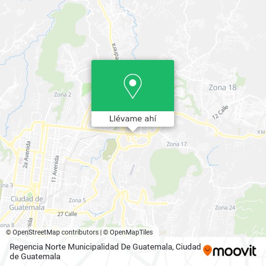 Mapa de Regencia Norte Municipalidad De Guatemala